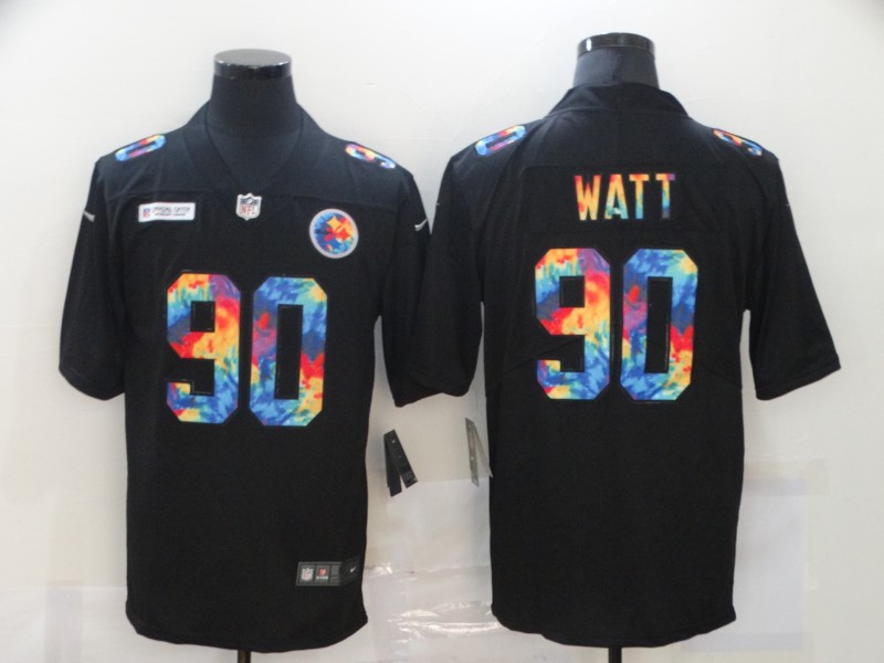 Men's Pittsburgh Steelers #90 T. J. Watt 2020 Black Crucial Catch Limited Jersey